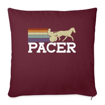 Pacer - Pferderennen Trabrennen Pferd - Sofakissenbezug 45 x 45 cm - Burgunderrot - Vorne
