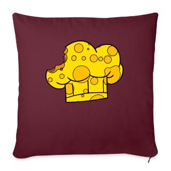 Chapeau de chef cheese cook - Housse de coussin décorative 45 x 45 cm - bordeaux - Devant