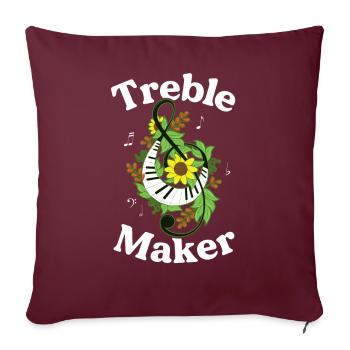 Treble Maker Lustiger Musiker Geschenk Treble Clef - Sofakissenbezug 45 x 45 cm - Burgunderrot - Vorne