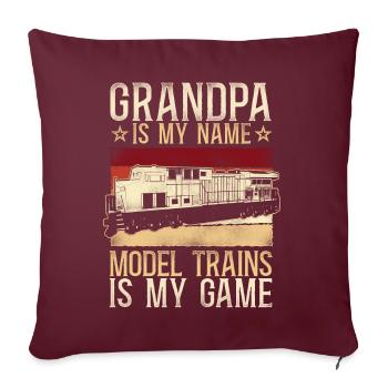Conducteur de train diesel de marchandises - Housse de coussin décorative 45 x 45 cm - bordeaux - Devant
