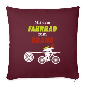 Extinguishing fires by bike - Sofa pillowcase 17,3'' x 17,3'' (45 x 45 cm) - burgundy - Front