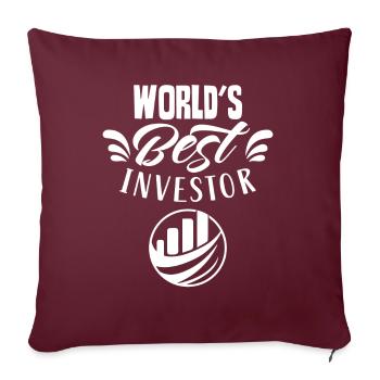 Le meilleur investisseur au monde Invest Investors - Housse de coussin décorative 45 x 45 cm - bordeaux - Devant