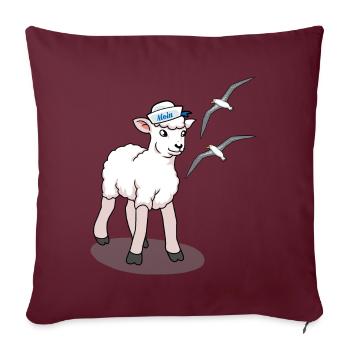 Mer du Nord Mer Baltique Moutons Mouettes Côte Allemagne du Nord - Housse de coussin décorative 45 x 45 cm - bordeaux - Devant