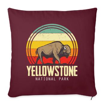 Parc national de Yellowstone Wyoming Camping Nature Wan - Housse de coussin décorative 45 x 45 cm - bordeaux - Devant