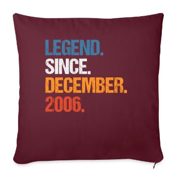 Légende depuis décembre 2006 Anniversaire - Housse de coussin décorative 45 x 45 cm - bordeaux - Devant