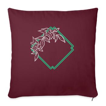 Natur Rahmen Quadrat Blatt Verzierung - Sofakissenbezug 45 x 45 cm - Burgunderrot - Vorne