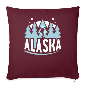 Alaska Randonnée Nature Randonnée Randonneurs - Housse de coussin décorative 45 x 45 cm - bordeaux - Devant