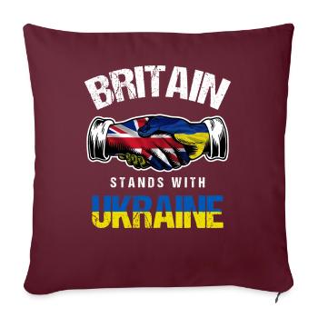 La Grande-Bretagne se tient avec l’Ukraine Drapeau ukrainien du Royaume-Uni - Housse de coussin décorative 45 x 45 cm - bordeaux - Devant