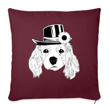 Fantasy Dog Mister Sir Dogs Enfants Enfants - Housse de coussin décorative 45 x 45 cm - bordeaux - Devant