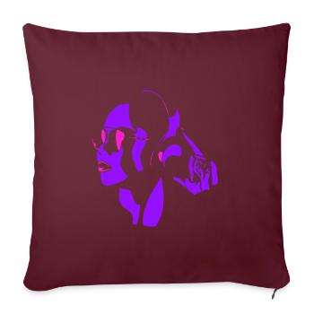 Belle femme avec des lunettes de soleil et des - Housse de coussin décorative 45 x 45 cm - bordeaux - Devant