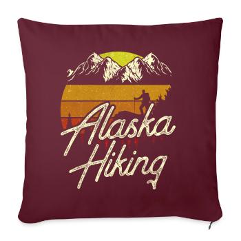 Alaska Randonnée Randonneurs Randonnée Nature - Housse de coussin décorative 45 x 45 cm - bordeaux - Devant