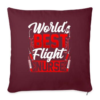 La meilleure infirmière de vol au monde Flight Doctor - Housse de coussin décorative 45 x 45 cm - bordeaux - Devant