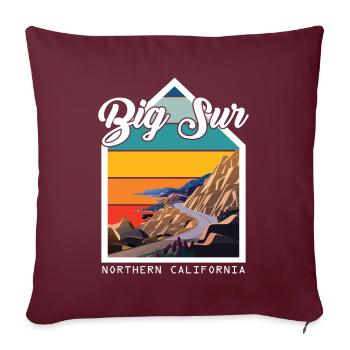 Big Sur Coast California Ocean Souvenir Souvenir - Housse de coussin décorative 45 x 45 cm - bordeaux - Devant
