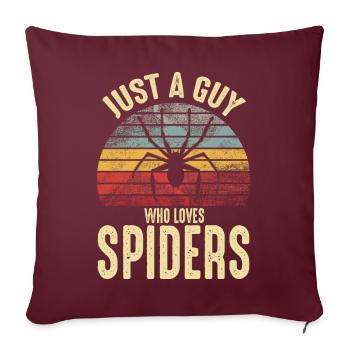 Juste un gars qui aime Spiders Retro Vintage Spider - Housse de coussin décorative 45 x 45 cm - bordeaux - Devant
