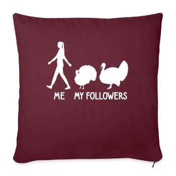 Je veux dire followers Turquie éleveur agriculteur agriculteur - Housse de coussin décorative 45 x 45 cm - bordeaux - Devant