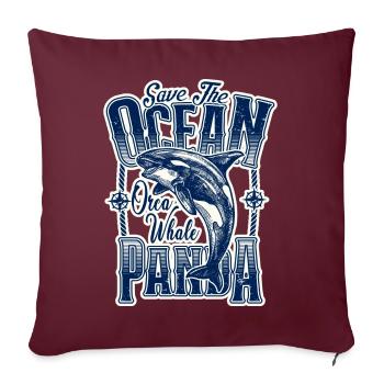 Sauvez les pandas de mer sauvent des orques d’épaulards - Housse de coussin décorative 45 x 45 cm - bordeaux - Devant