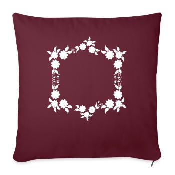 Ornements de fleurs Cadre Texte de base - Housse de coussin décorative 45 x 45 cm - bordeaux - Devant