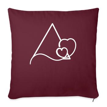 Cadre triangulaire avec cœur texte de base - Housse de coussin décorative 45 x 45 cm - bordeaux - Devant