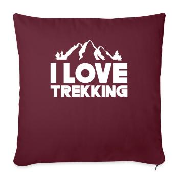 Ich Liebe Trekking Wanderer Wandern Wanderung - Sofakissenbezug 45 x 45 cm - Burgunderrot - Vorne
