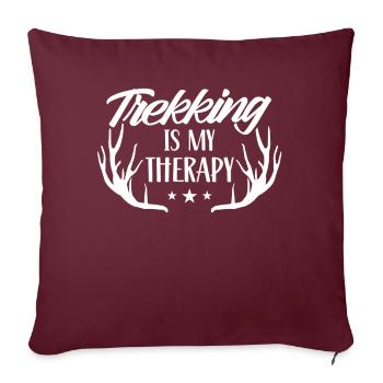 Le trekking est ma thérapie Randonneurs randonneurs - Housse de coussin décorative 45 x 45 cm - bordeaux - Devant