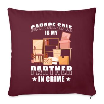 Slogan de vente de garage - Housse de coussin décorative 45 x 45 cm - bordeaux - Devant
