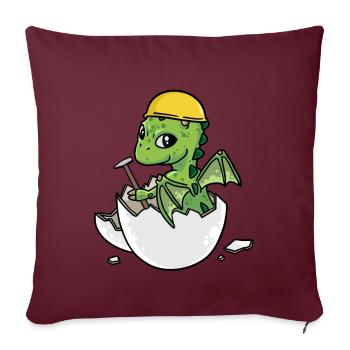 Dino Handwerker Eierschale Hammer Berufe Gewerbe - Sofakissenbezug 45 x 45 cm - Burgunderrot - Vorne