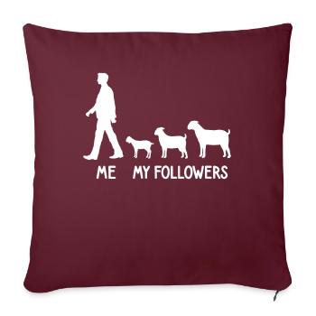 I My Followers Goats Shepherd Breeder Farmer - Sofa pillowcase 17,3'' x 17,3'' (45 x 45 cm) - burgundy - Front