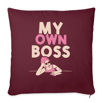 Mon propre patron Freelance freelance - Housse de coussin décorative 45 x 45 cm - bordeaux - Devant