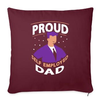 Fier Père travailleur autonome Travailleur autonome - Housse de coussin décorative 45 x 45 cm - bordeaux - Devant