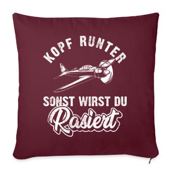 Modellflug Modellbau Modellfliegen | Modellbauer - Sofakissenbezug 45 x 45 cm - Burgunderrot - Vorne