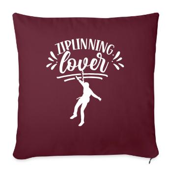 Amateur de tyrolienne tyrolienne Sport Tyrolienne - Housse de coussin décorative 45 x 45 cm - bordeaux - Devant