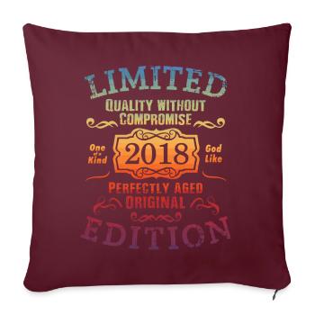 Geburtstag 2018 Limited Edition Geschenk Used Cool - Sofakissenbezug 45 x 45 cm - Burgunderrot - Vorne