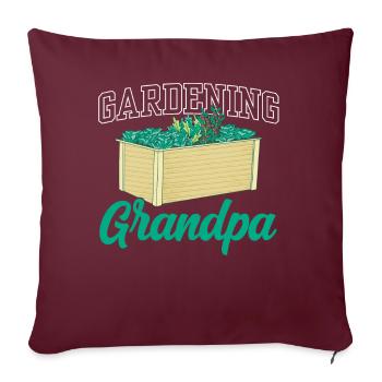 Jardinage Grand-père Grand-père Jardinier - Housse de coussin décorative 45 x 45 cm - bordeaux - Devant