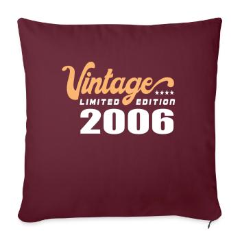 Vintage Anniversaire Anniversaire Rétro 2006 Limité - Housse de coussin décorative 45 x 45 cm - bordeaux - Devant