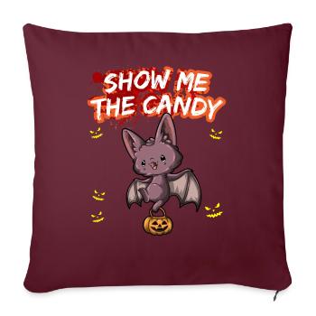 Montrez-moi le truc ou la friandise du costume d’Halloween - Housse de coussin décorative 45 x 45 cm - bordeaux - Devant