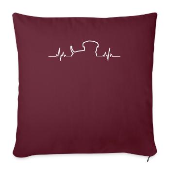 Bulldoge ECG Dog Bulldog Holder - Housse de coussin décorative 45 x 45 cm - bordeaux - Devant