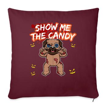 Montrez-moi le truc ou la friandise du costume d’Halloween - Housse de coussin décorative 45 x 45 cm - bordeaux - Devant