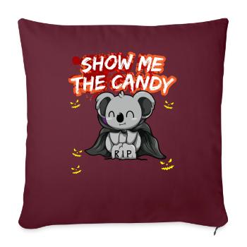 Montrez-moi le truc ou la friandise du costume d’Halloween - Housse de coussin décorative 45 x 45 cm - bordeaux - Devant