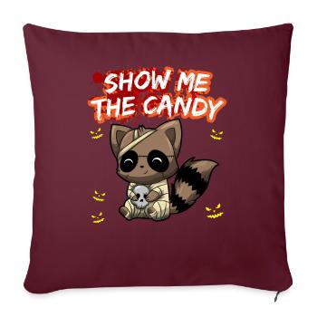Montrez-moi le truc ou la friandise du costume d’Halloween - Housse de coussin décorative 45 x 45 cm - bordeaux - Devant