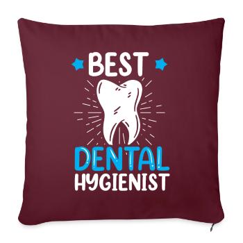 Meilleur hygiéniste dentaire Dentiste Hygiène dentaire - Housse de coussin décorative 45 x 45 cm - bordeaux - Devant