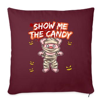 Montrez-moi le truc ou la friandise du costume d’Halloween - Housse de coussin décorative 45 x 45 cm - bordeaux - Devant
