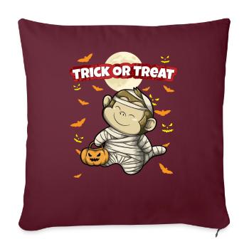 Truc ou traiter effrayant monstre d’Halloween effrayant - Housse de coussin décorative 45 x 45 cm - bordeaux - Devant