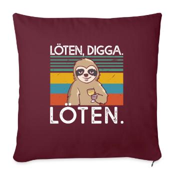Soudure Digga Souder Vin Buveur Vin Paresseux - Housse de coussin décorative 45 x 45 cm - bordeaux - Devant