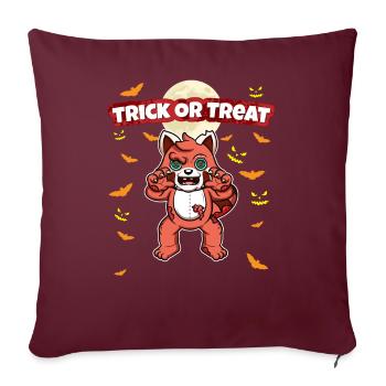 Truc ou traiter effrayant monstre d’Halloween effrayant - Housse de coussin décorative 45 x 45 cm - bordeaux - Devant