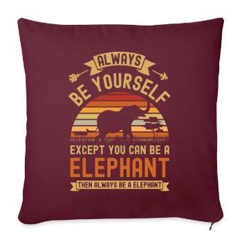 Elephant Tshirt pour Elephant Elephant Kids Zoo - Housse de coussin décorative 45 x 45 cm - bordeaux - Devant