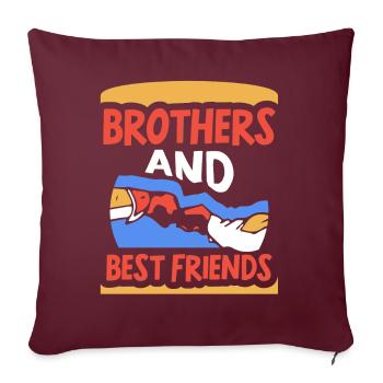 Brüder Und Beste Freunde Team Bruder Freund - Sofakissenbezug 45 x 45 cm - Burgunderrot - Vorne