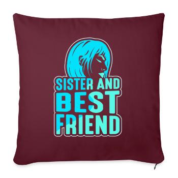 Sœur et meilleur ami de l’équipe Freund Schwester - Housse de coussin décorative 45 x 45 cm - bordeaux - Devant
