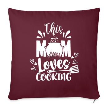 Cette mère adore cuisiner chef maman cuisinière - Housse de coussin décorative 45 x 45 cm - bordeaux - Devant