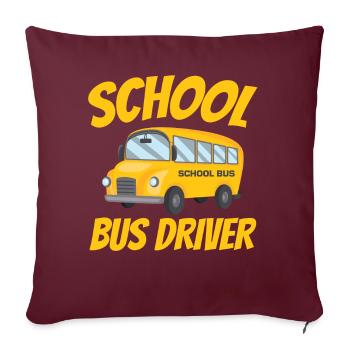 Chauffeur d’autobus scolaire Autocar De voyage - Housse de coussin décorative 45 x 45 cm - bordeaux - Devant
