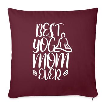 Meilleure mère de yoga de tous les temps MamanMy Mama Hobby - Housse de coussin décorative 45 x 45 cm - bordeaux - Devant